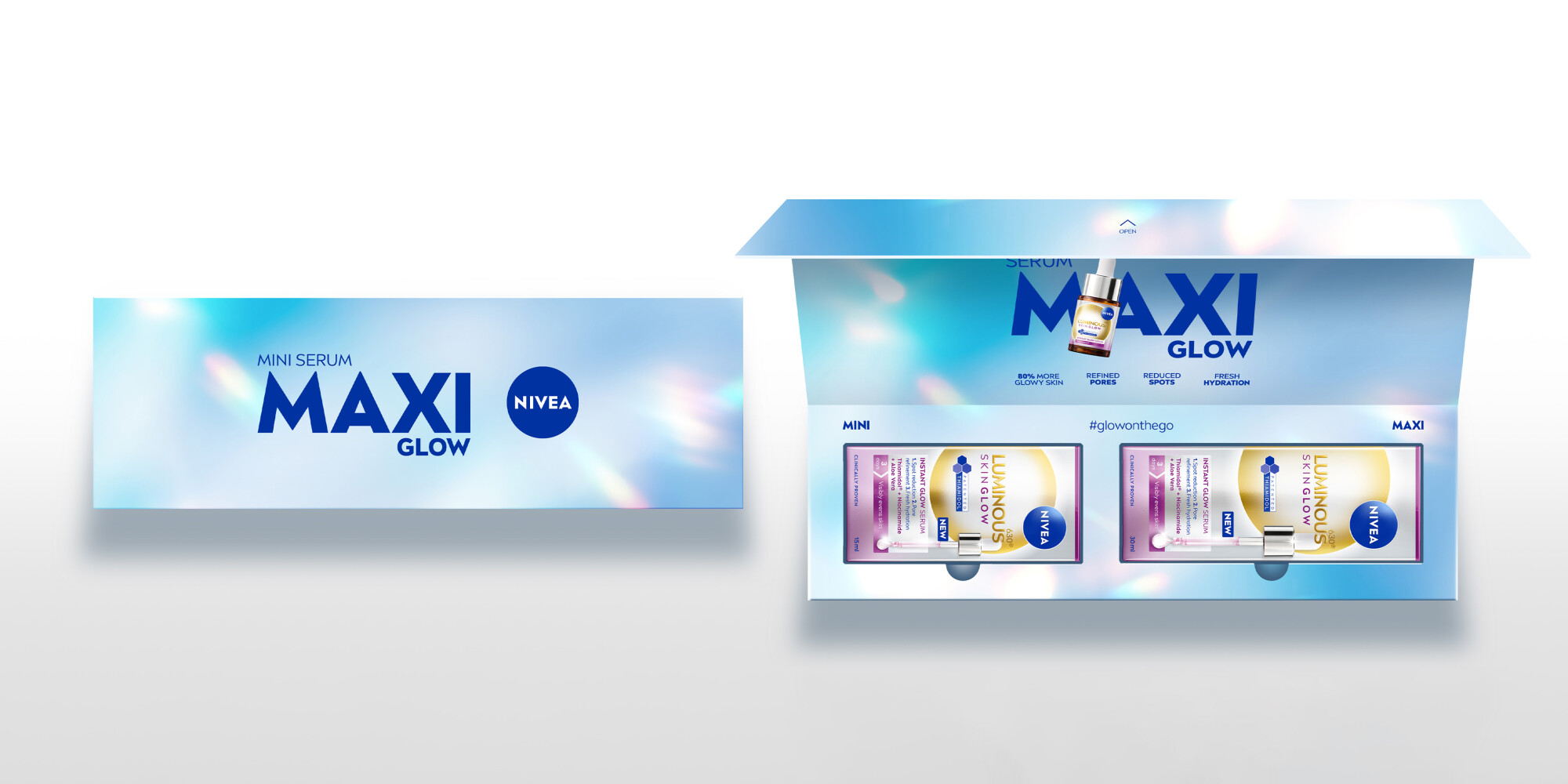 Display of open and closed box with NIVEA products for influencers.
