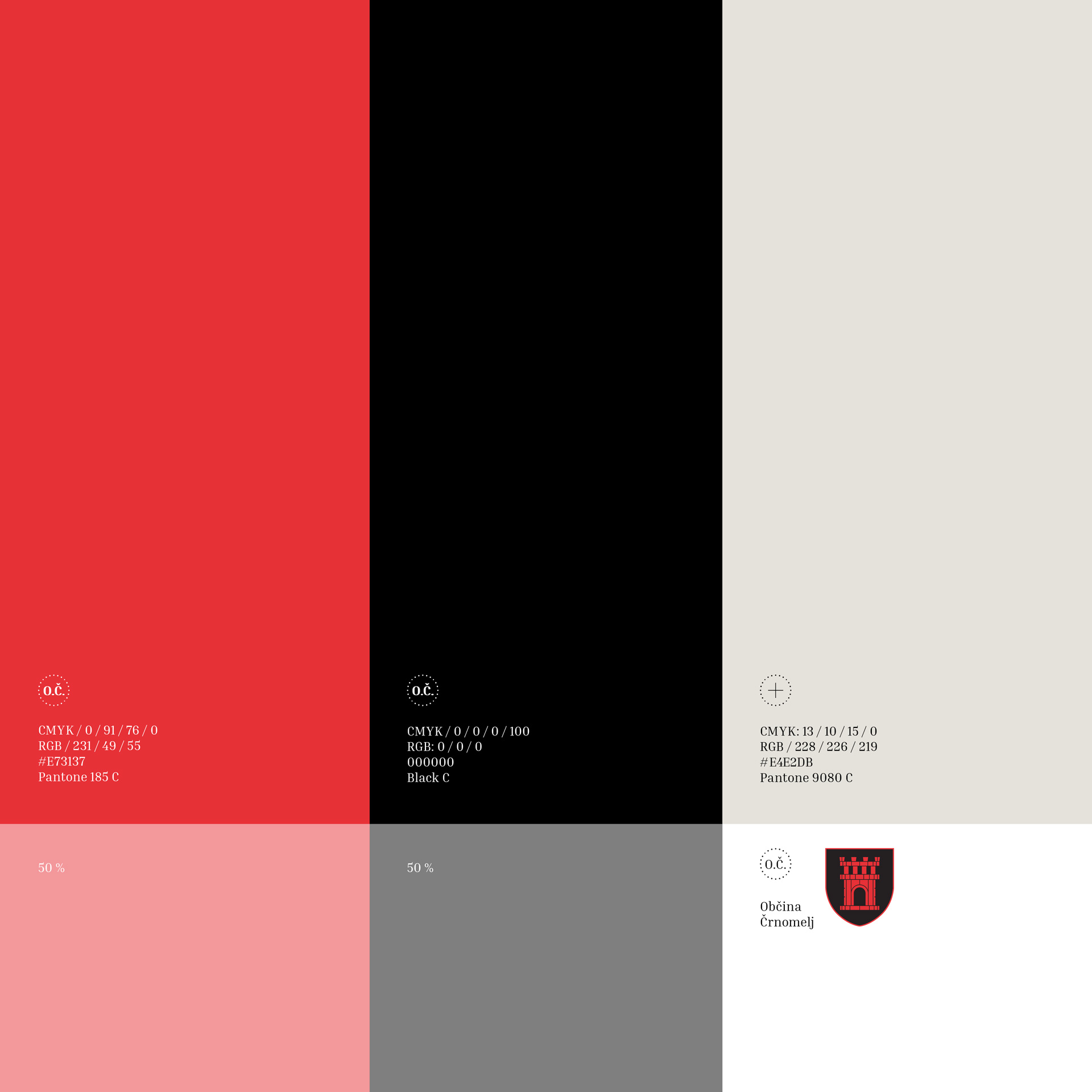 Prikaz barv grafične podobe. Definirane so rdeča, črna in siva.