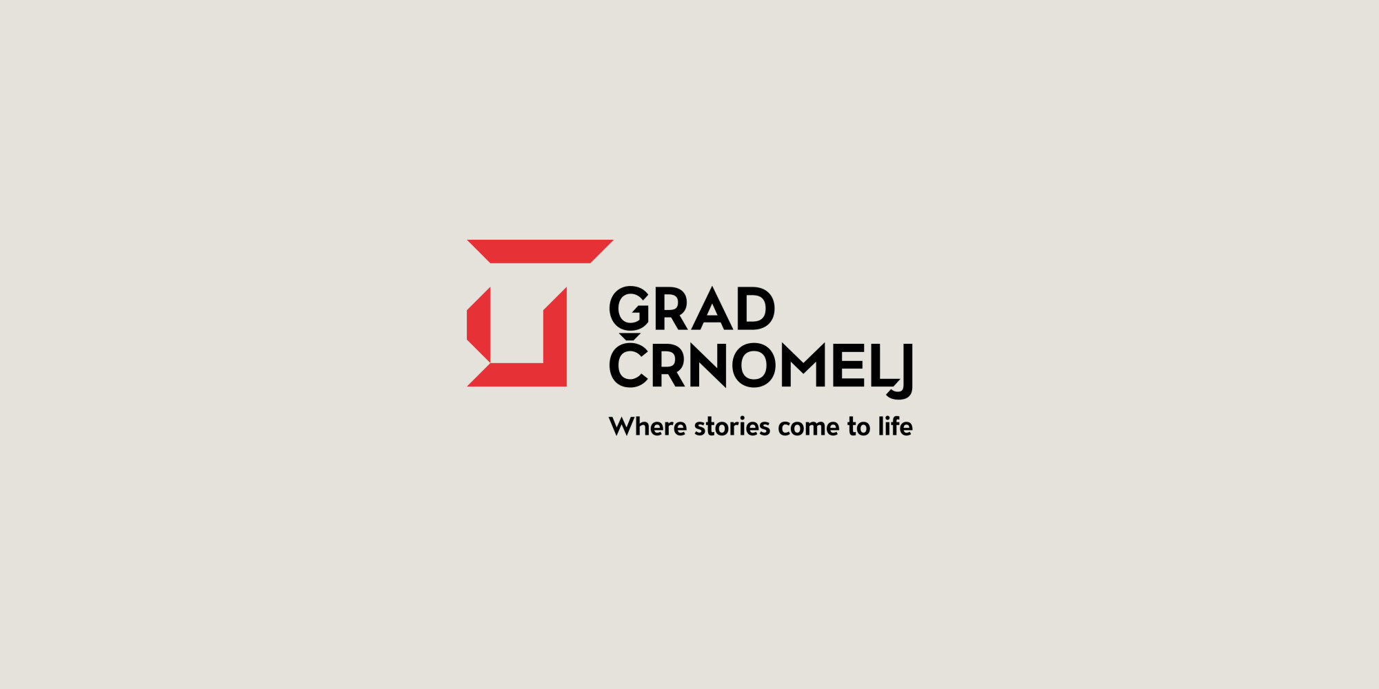 Logo of Črnomelj Castle featuring the slogan “Where Stories Come to Life.