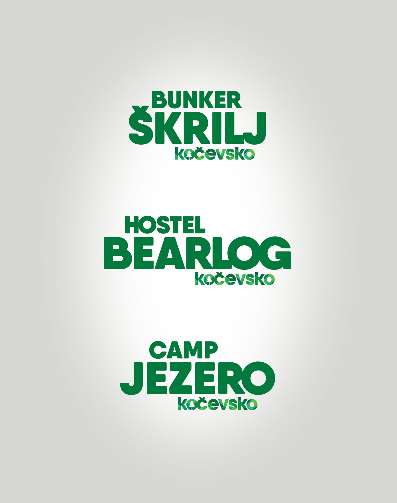 Logotipi za turistične atrakcije na Kočevskem horizontalno