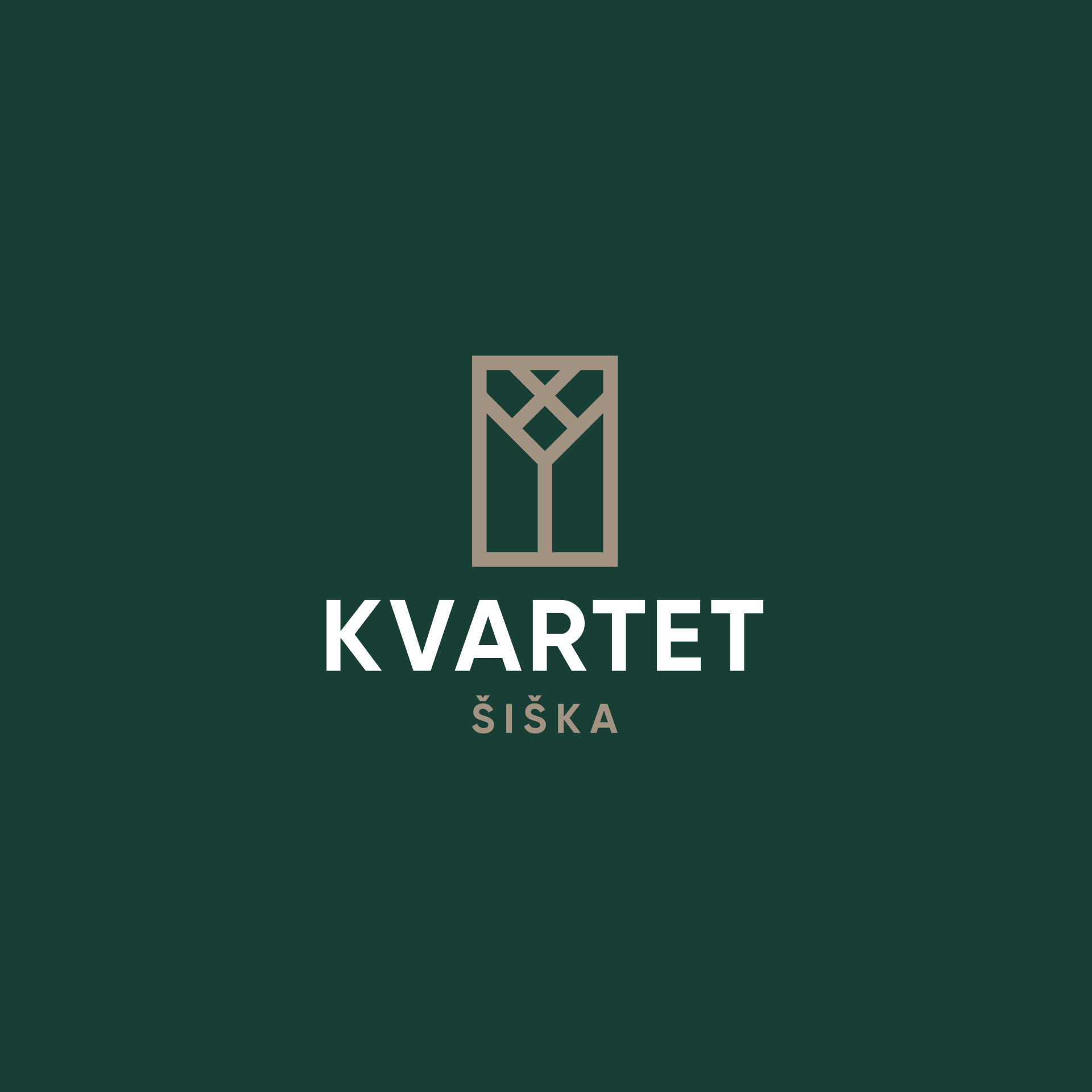 Kvartet logotip zeleno ozadje