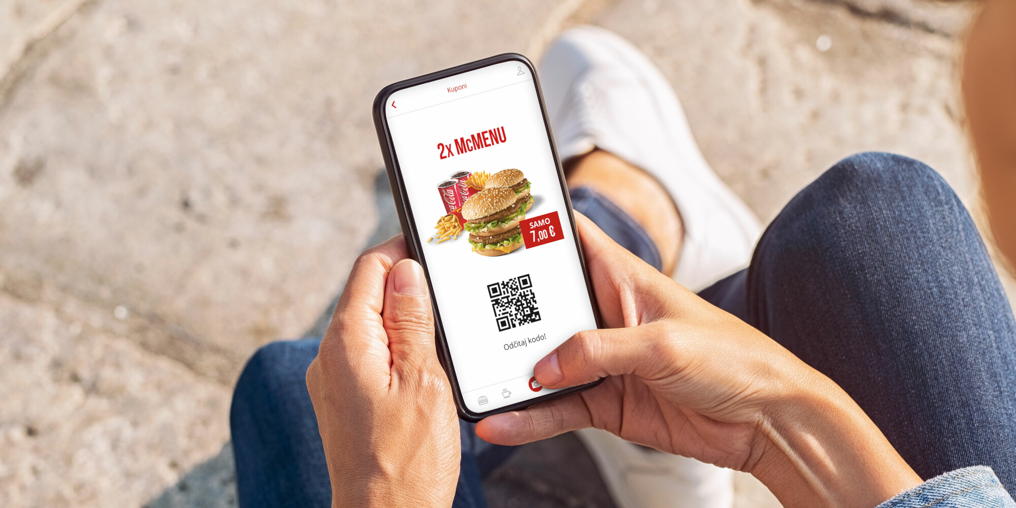 McDonalds aplikacija na mobilnem zaslonu