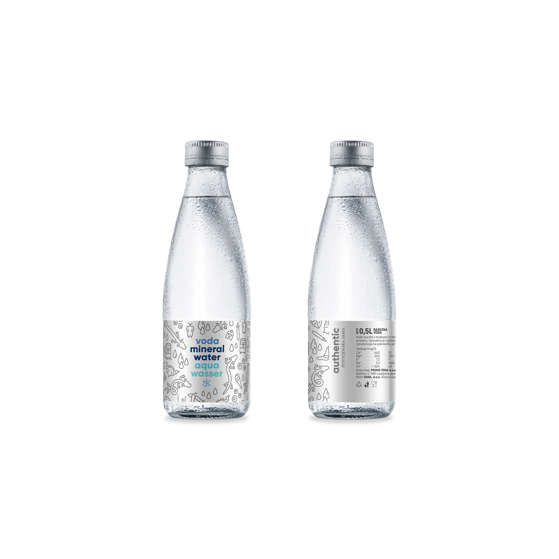 Steklenice za vodo z Authentic nalepkami