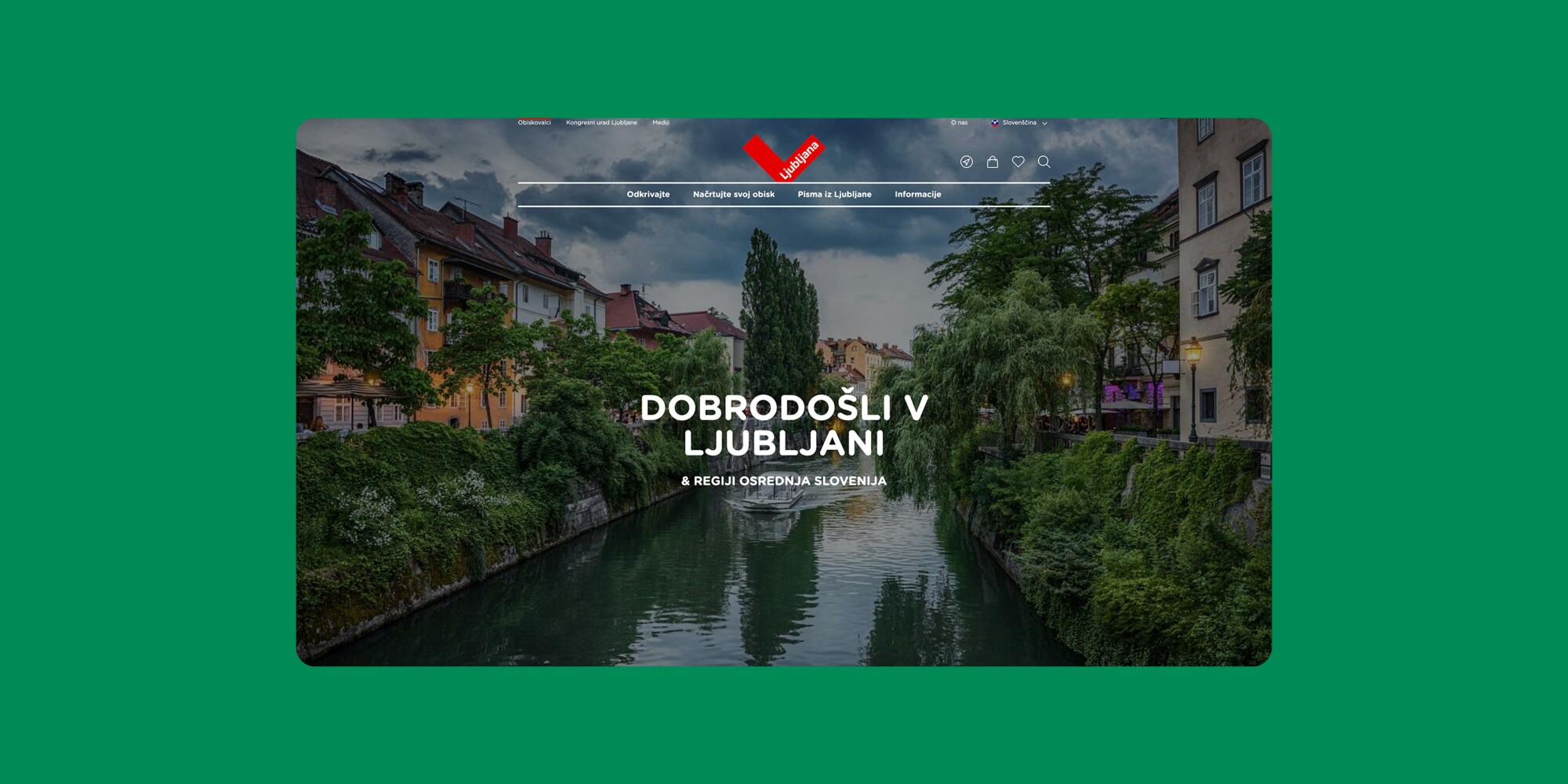 Visit Ljubljana posnetek spletne strani na računalniku
